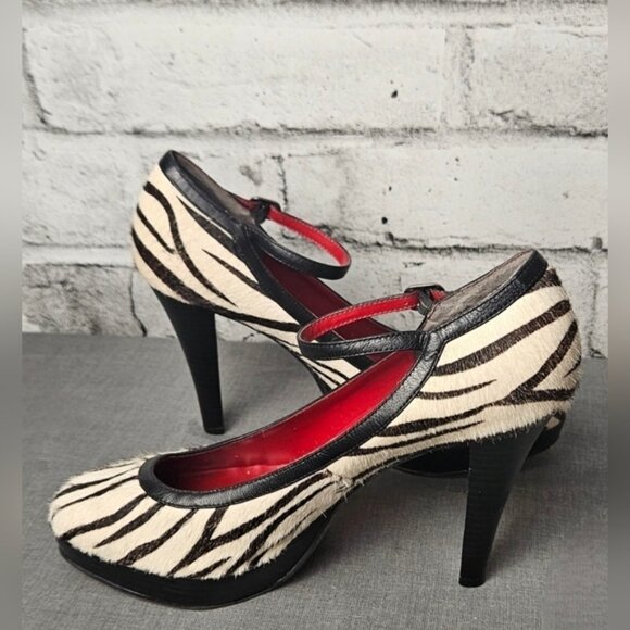 ParaPhase Faux Fur Zebra Print With Red Bottoms - Picture 6 of 11